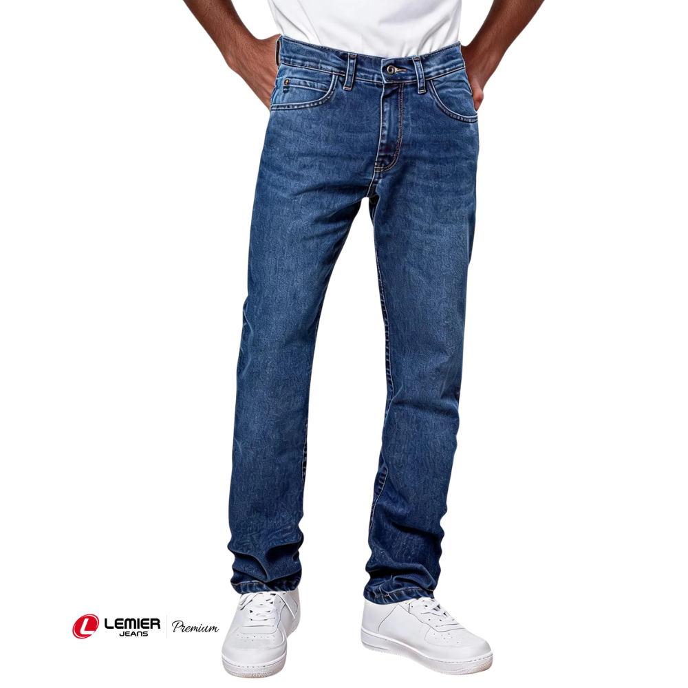 Calça Jeans Masculina Reta Regular Lemier Premium