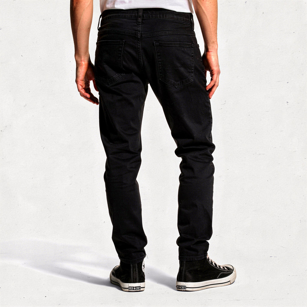 Calça Slim Masculina Sarja Preta Lemier Premium