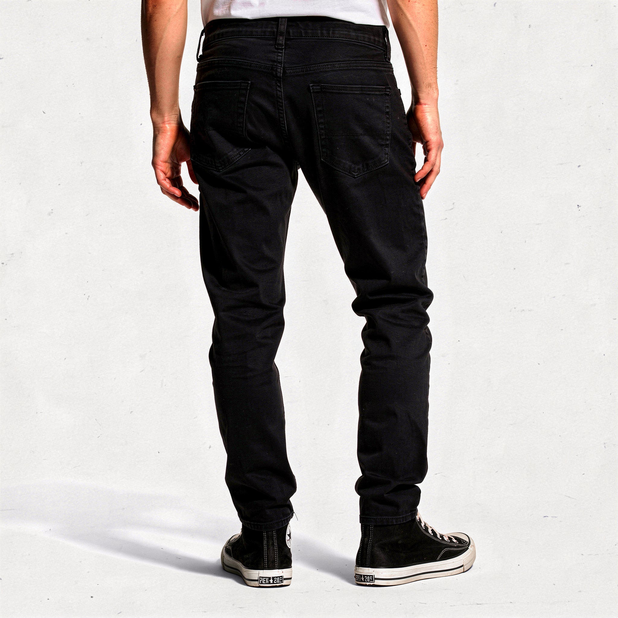 Calça Slim Masculina Sarja Preta Lemier Premium