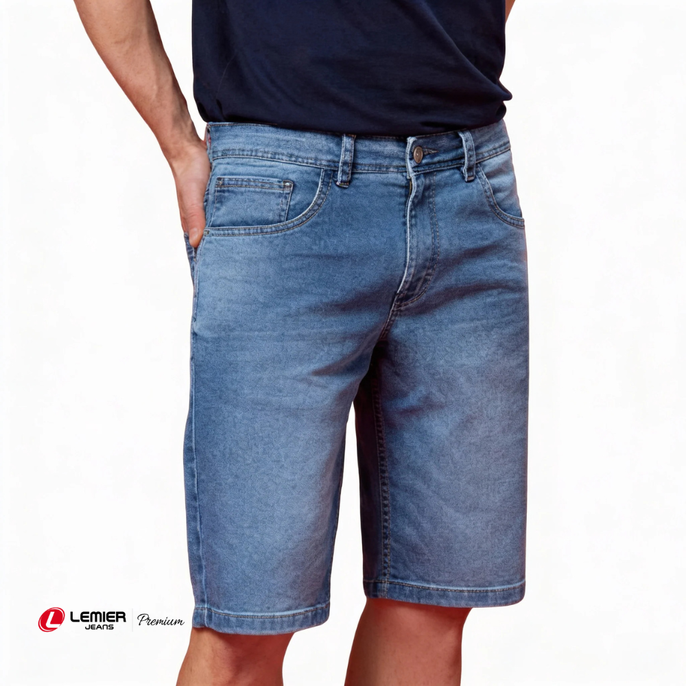 Bermuda Jeans Masculina Clara Tradicional Lemier | Lemier Premium