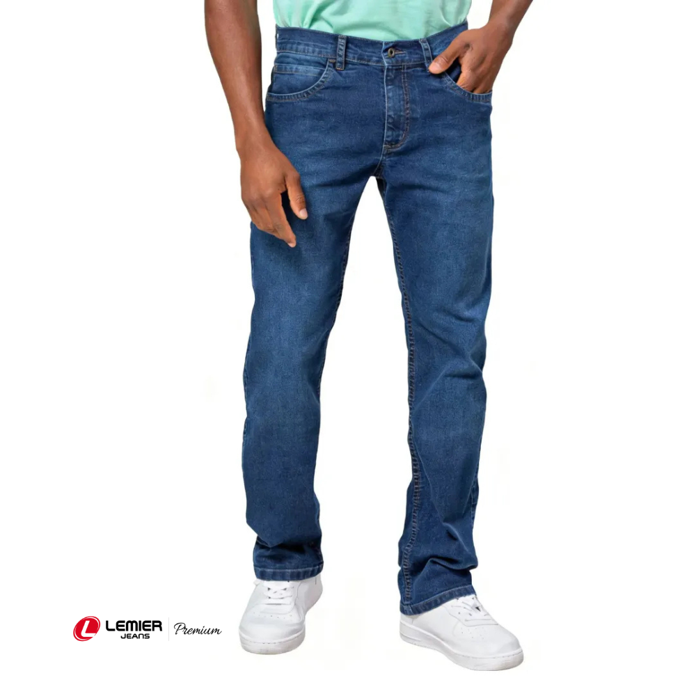 Calça Jeans Masculina Boca Larga Reta Tradicional | Lemier Premium