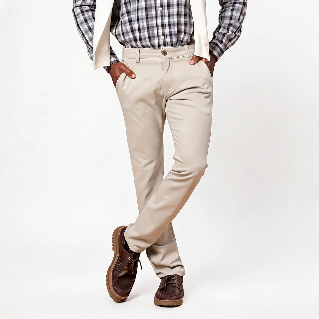 Calça Chino Masculina Sarja Slim Lemier Premium