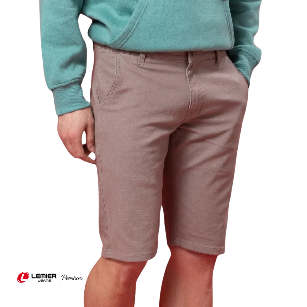 Bermuda de Sarja Masculina Bege Chino Lemier | Lemier Premium