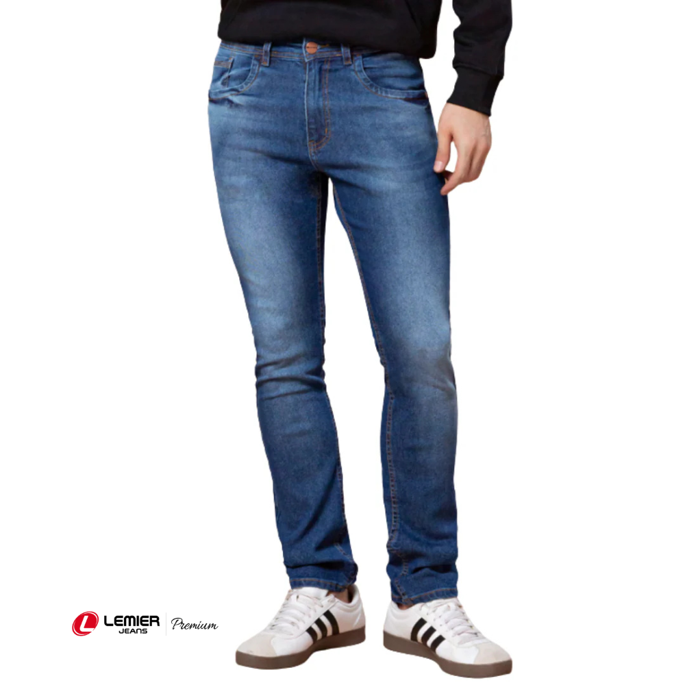 Calça Jeans Masculina Slim Fit Lavagem Intermediária | Lemier Premium