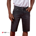 Bermuda Jeans Masculina Preta Estonada Lemier | Lemier Premium