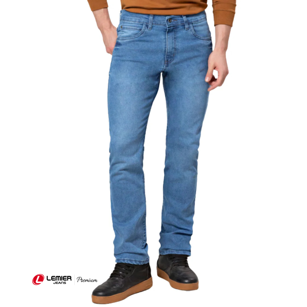Calça Jeans Masculina Básica Clara Tradicional | Lemier Premium