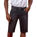 Bermuda Jeans Masculina Preta Estonada Lemier | Outlet do Jeans