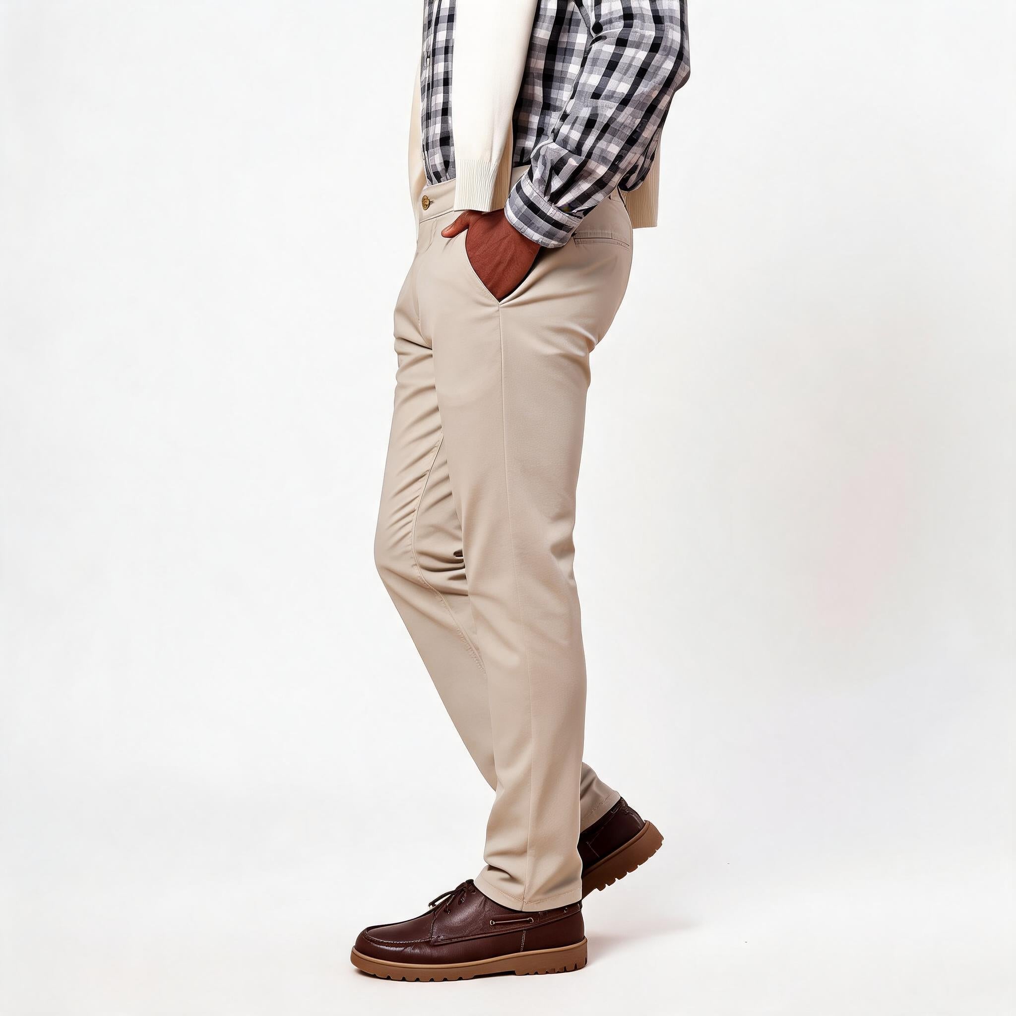 Calça Chino Masculina Sarja Slim Lemier Premium