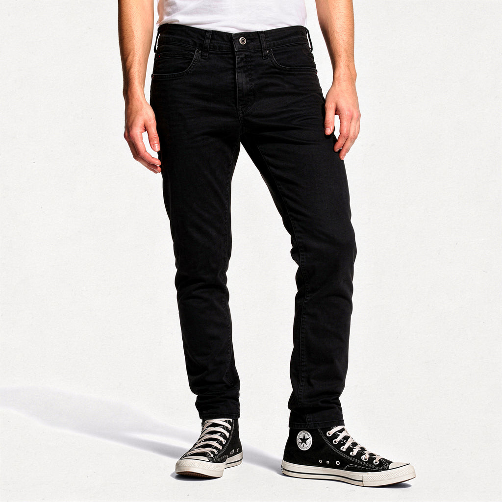 Calça Slim Masculina Sarja Preta Lemier Premium