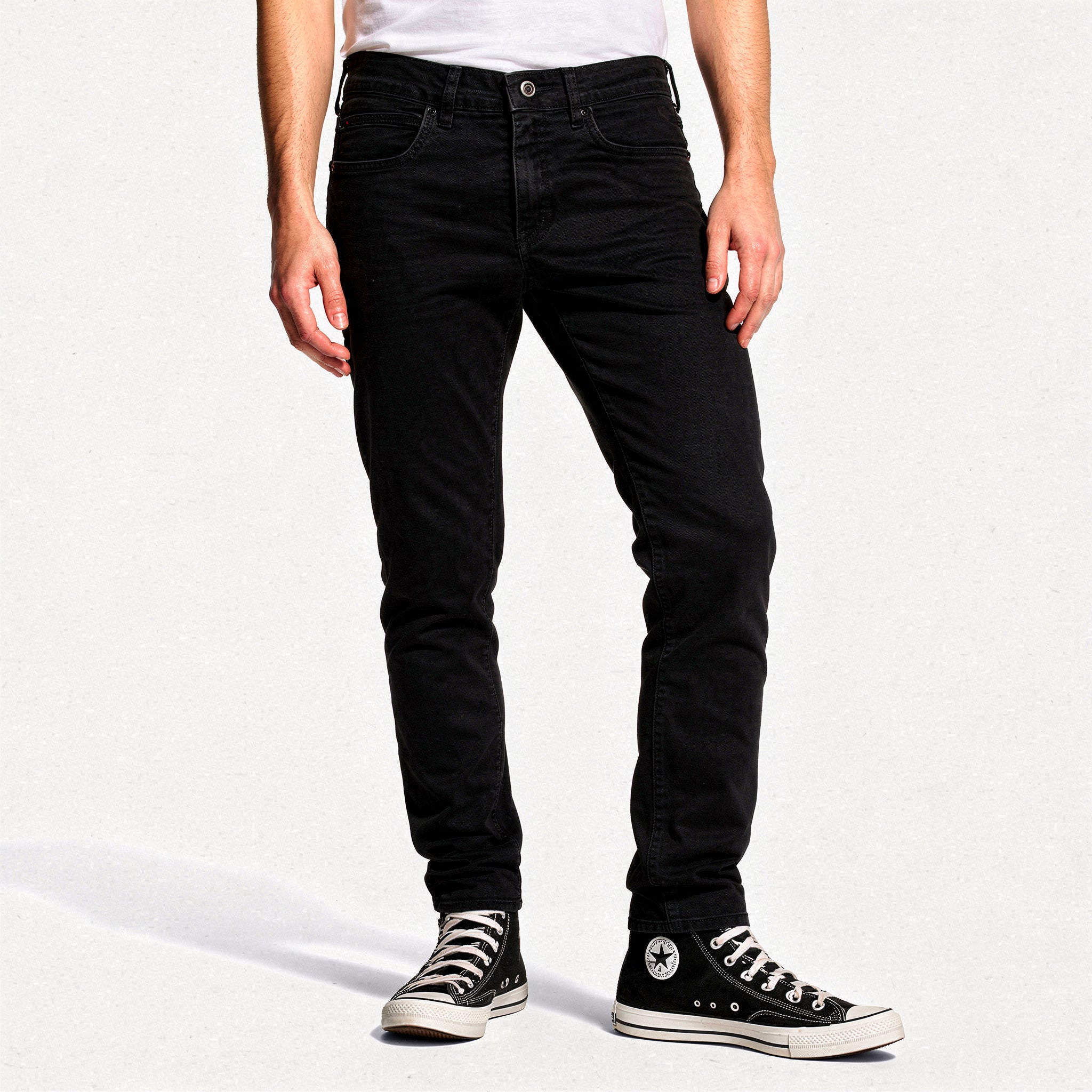 Calça Slim Masculina Sarja Preta Lemier Premium